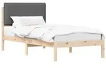 vidaXL Bettgestell mit gepolstertem Kopfteil Dunkelgrau 100 x 200 cm