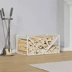 vidaXL Brennholzregal Wei&szlig; 70x43x34,5 cm Kaltgewalzter Stahl