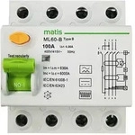 Matismart FI Schutzschalter Typ B allstromsensitiv 300mA/100A 4-Pol Intertek