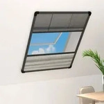 vidaXL Insektenschutz-Plissee f&uuml;r Fenster Alu 60x80 cm mit Jalousie