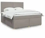 vidaXL Boxspringbett mit Matratze Taupe 180x200 cm Stoff