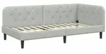 vidaXL Eckbettgestell Hellgrau 100 x 200 cm Samt