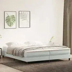vidaXL Boxspringbett ohne Matratze Hellgrau 200x220 cm Samt