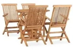 vidaXL 5-tlg. Garten-Essgruppe Klappbar Massivholz Teak