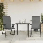 vidaXL Gartenst&uuml;hle 2 Stk. Klappbar Grau Poly Rattan