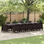 vidaXL Gartentisch Braun 400x100x73 cm Poly Rattan