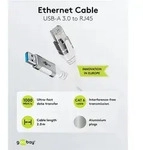 Goobay 74159 Ethernet-Kabel USB-A 3.0 auf RJ45, 2 m, 2 m, wei&szlig; - verbindet...