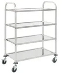 vidaXL 4-Stufiger Servierwagen 107 x 55 x 125 cm Edelstahl