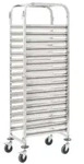 vidaXL Tablettwagen f&uuml;r 16 Tabletts 38x55x163 cm Edelstahl