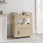 vidaXL K&uuml;chenwagen Sonoma-Eiche 60x45x80 cm Holzwerkstoff