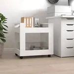 vidaXL B&uuml;rowagen Wei&szlig; 60x45x60 cm Holzwerkstoff