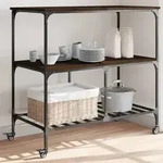 vidaXL K&uuml;chenwagen Braun Eichen-Optik 100x50x95 cm Holzwerkstoff