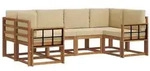 vidaXL Outdoor-Sofagarnitur mit Kissen 6 pcs Natur und Beige