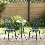 vidaXL 3-tlg. Garten-Bistro-Set Gr&uuml;n Aluminiumguss