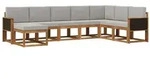 vidaXL Outdoor-Sofagarnitur mit Kissen 8 pcs Nat&uuml;rlich und Hellgrau