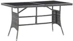 vidaXL Gartentisch Grau 140 x 80 x 74 cm Poly Rattan