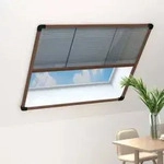 vidaXL Insektenschutz-Plissee f&uuml;r Fenster Aluminium Braun 120x120 cm