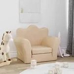 vidaXL Schlafsofa f&uuml;r Kinder Creme Weicher Pl&uuml;sch