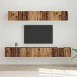 vidaXL TV-Schrankset Wandmontiert 5 pcs Altholz Holzwerkstoff