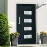vidaXL Haust&uuml;r Aluminium und PVC Anthrazit 100x210 cm