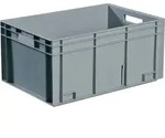 Transportbeh&auml;lter L400xB300xH220mm grau PP Durchfassgr.Seitenw.geschl.TECWERK