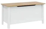 vidaXL Aufbewahrungsbox HILL Wei&szlig; und Honigbraun 90 x 40 x 45 cm