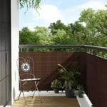 vidaXL Balkon-Sichtschutz Braun und Schwarz 500x90 cm Poly Rattan