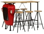 vidaXL 7-tlg. Bar-Set Massivholz Mango