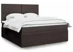 vidaXL Boxspringbett mit Matratze Dunkelbraun 180x200 cm Stoff