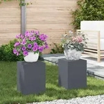vidaXL Outdoor-Pflanzens&auml;ulen 2 Stk. Anthrazit 24x24x35 cm Stahl