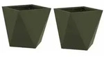 vidaXL Pflanzk&uuml;bel 2 pcs Olive Gr&uuml;n 30 x 30 x 30 cm Stahl