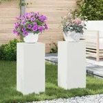 vidaXL Outdoor-Pflanzens&auml;ulen 2 Stk. Wei&szlig; 24x24x55 cm Stahl
