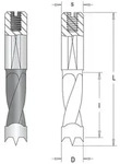 HW-Kombi-D&uuml;bellochbohrer D5 l27 L57,5 L