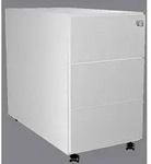 Rollcontainer 3 Schubladen BxTxH 43x80x54cm mit Zentralschloss lichtgrau