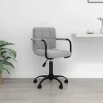 vidaXL B&uuml;rostuhl Drehbar Hellgrau Samt