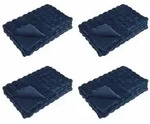 vidaXL Rutschfeste Decke aus Kunstkaninchenfell Olite 4 pcs Marineblau