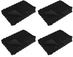 vidaXL Rutschfeste Decke aus Kunstkaninchenfell Olite 4 pcs Schwarz