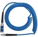 Spiralschlauch PU blau, Sicherheits-Kupplung und Stecker NW7,4 12x8mm 7,5m...