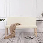 vidaXL Sitzbank 139,5 cm Cremewei&szlig; Polyester
