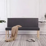 vidaXL Sitzbank 139,5 cm Grau Kunstleder