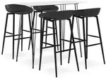 vidaXL 5-tlg. Bar-Set Wei&szlig; und Schwarz