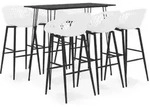 vidaXL 7-tlg. Bar-Set Schwarz und Wei&szlig;