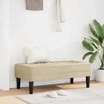 vidaXL Bank Creme 113x57x39 cm Stoff