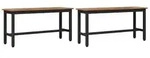 vidaXL Esstischbank 2 pcs Altholz 100 x 32,5 x 48,5 cm
