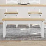 vidaXL Essbank Panama Wei&szlig; 105x30x45 cm Massivholz Kiefer
