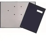 Unterschriftsmappe 5 F&auml;cher Leinen blau