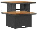 vidaXL 9-teiliges Gartensofa Set mit Kissen Schwarz Poly Rattan Akazie