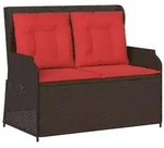 vidaXL Gartenbank Braun Poly-Rattan