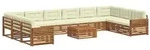 vidaXL Sofagarnituren 11 pcs Natur und Creme Massivholz Akazie