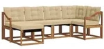 vidaXL Outdoor-Sofagarnitur mit Kissen 6 pcs Natur und Beige